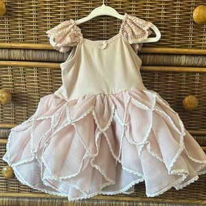 Dollcake Pink and Cream Honeycombe Taupe Formal Dress Size 2